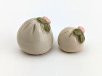 Cute handmade mommy & me ceramic dumplings. Happy soup dumpling. Adorable gyoza. Xiao long bao. Small-batch ceramics. Hand-painted pottery.