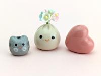 Cute handmade ceramic dumpling. Happy soup dumpling. Adorable gyoza. Foodie gift. Xiao long bao. Small-batch ceramics. Hand-painted pottery.