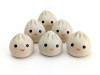 Cute handmade ceramic dumpling. Happy soup dumpling. Adorable gyoza. Foodie gift. Xiao long bao. Small-batch ceramics. Hand-painted pottery.