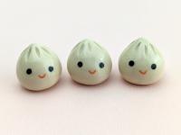 Cute handmade ceramic dumpling. Happy soup dumpling. Adorable gyoza. Foodie gift. Xiao long bao. Small-batch ceramics. Hand-painted pottery.