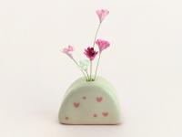 Cute handmade ceramic heart vase. Wedding favor. Cat whisker vase. Thank you gift. Tiny pottery. Small-batch, hand-painted pottery.
